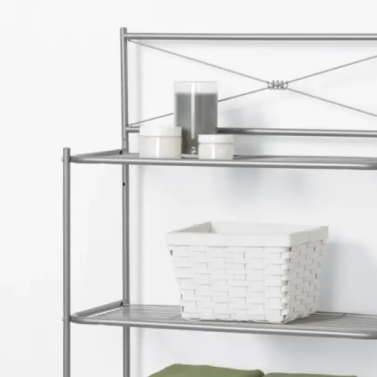 Spacesaver Over the Toilet Etagere Brushed Nickel - Zenna Home image {4}