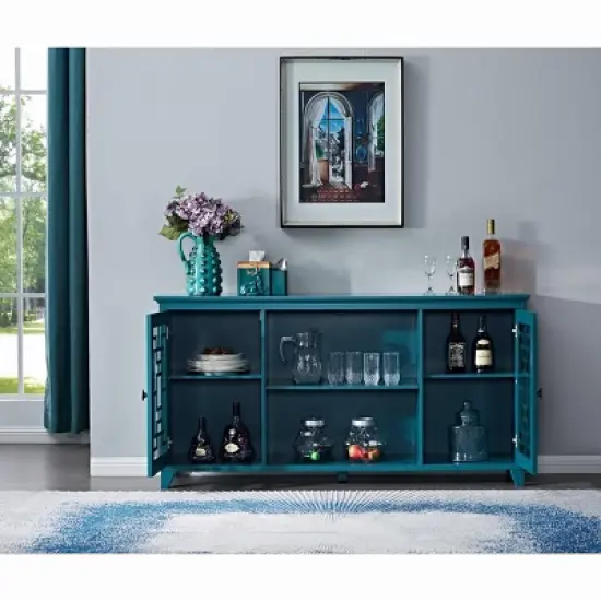 Bella Depot 60"W Sideboard Buffet Table Storage Cabinet image {2}