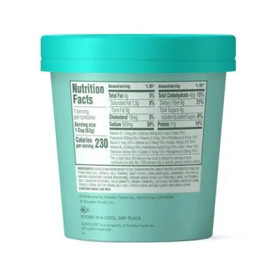 Goodles Cheddy Mac Creamy Cheddar Protein Mac and Cheese Cup - 2.2oz image {1}