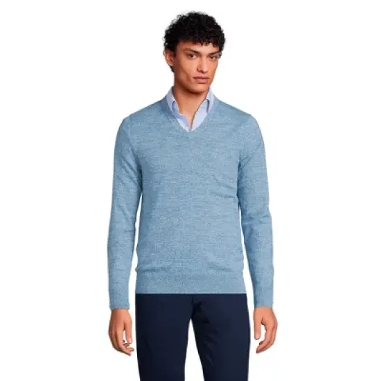 Lands' End Men's Classic Fit Fine Gauge Supima Cotton V-neck Sweater image {8}