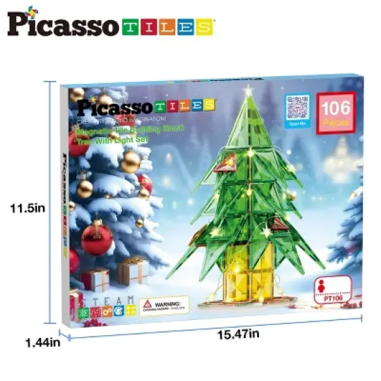 PICASSO-TILES Magnetic Tiles for Kids, Construction STEM Building Blocks Educational Toy image {6}