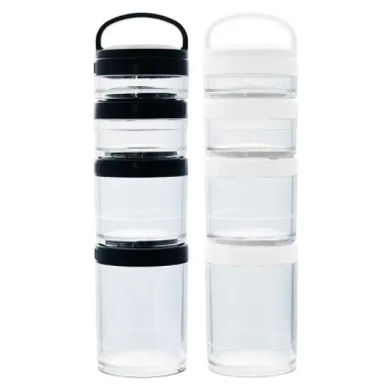 Link Portable Stackable Food Leak Proof Storage Containers Great For Snacks, Formula, Powders Portion Control  Airtight - 2 Set Bundle image {11}