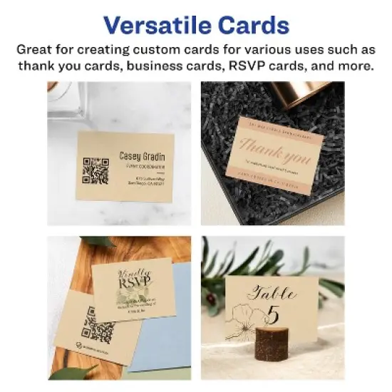 Avery Printable Business Cards, 2.5" x 3.5", Kraft Brown, 60ct image {2}