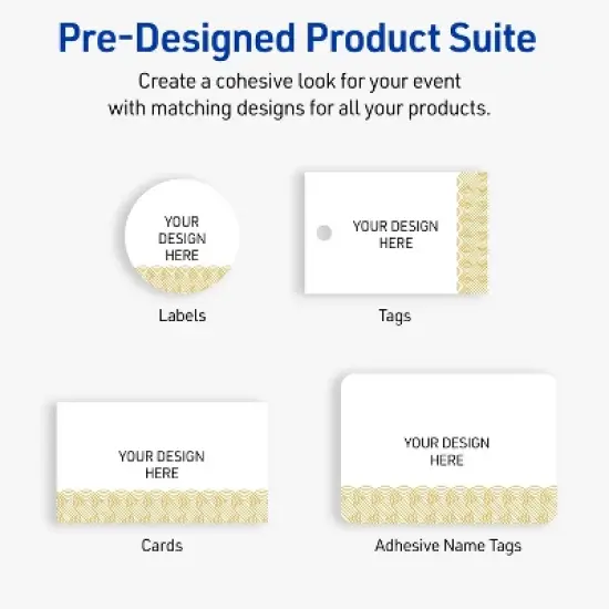 Avery Round Business Cards, Gold Lace Trim Pattern, 2" Diameter image {6}