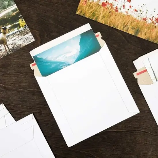 Juvale 100 Pack 6x6 Rigid Mailers - 450 GSM Thick Self Sealing Stay Flat Cardboard Envelopes for Mailing CDs, DVDs (White) image {3}