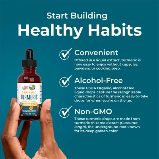 MaryRuth's Turmeric Drops, Org, 1 oz image {5}