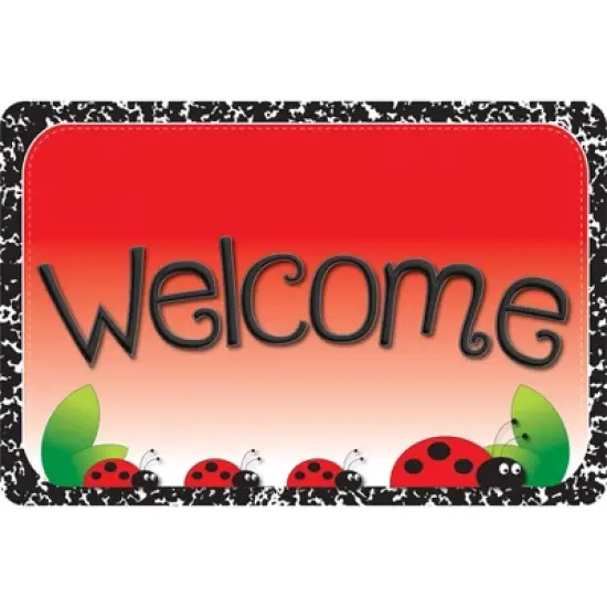 Ashley Productions&reg; The Original Fun Mat&trade;, Welcome Mat, 15.5" x 23.5", Ladybugs Welcome image {1}