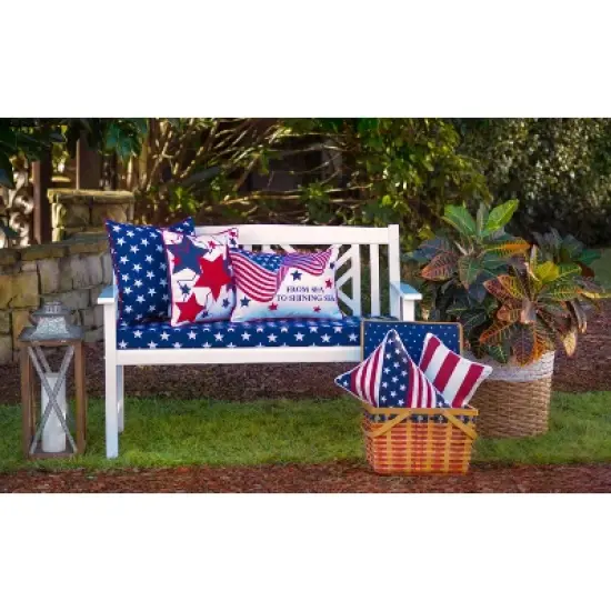 2pc Outdoor/Indoor Rectangular Throw Pillow Set Major Americana Red - Pillow Perfect image {2}