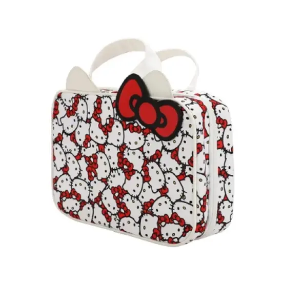 Hello Kitty Foldable Hanging Toiletry Travel Bag Cosmetic Case With 3D Bow image {5}
