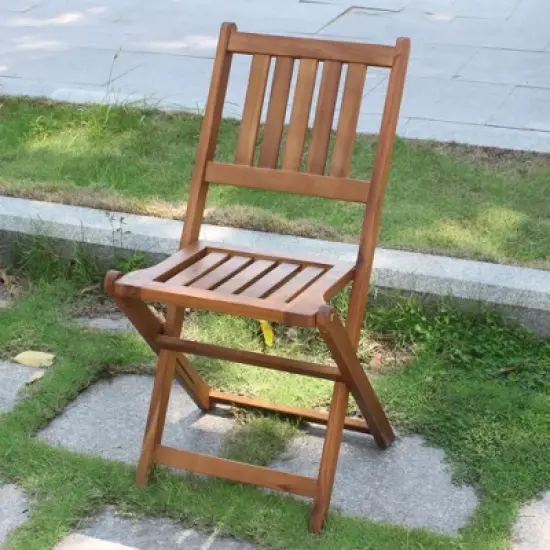 3pc Wood Patio Bistro Set - Brown - Merry Products image {6}