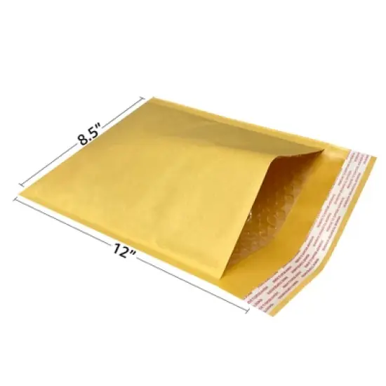 UOFFICE Pack of 1000 Bulk Kraft Bubble Mailers 7.25" x 12" - #1 Self-Seal Padded Envelopes image {2}