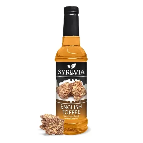 Syruvia English Toffee Syrup - 25.4 fl oz. Premium Flavoring Syrup For Coffee image {6}