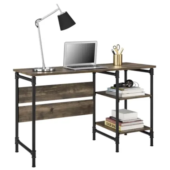 Anthony Single Pedestal Desk Rustic - Room & Joy image {2}