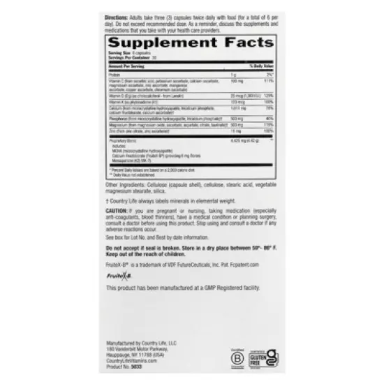 Country Life Triple Action Bone Solid&reg;, 180 Capsules image {1}