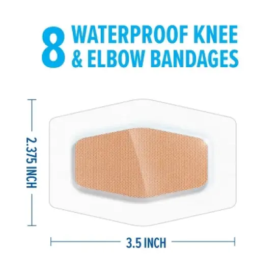 Nexcare Waterproof Bandages Knee and Elbow, Clear, 2 3/8 in x 3 1/2 in, 8 ct. image {2}