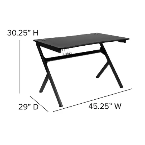 Flash Furniture Gaming Desk and Racing Chair Set with Cup Holder, Headphone Hook & 2 Wire Management Holes image {6}