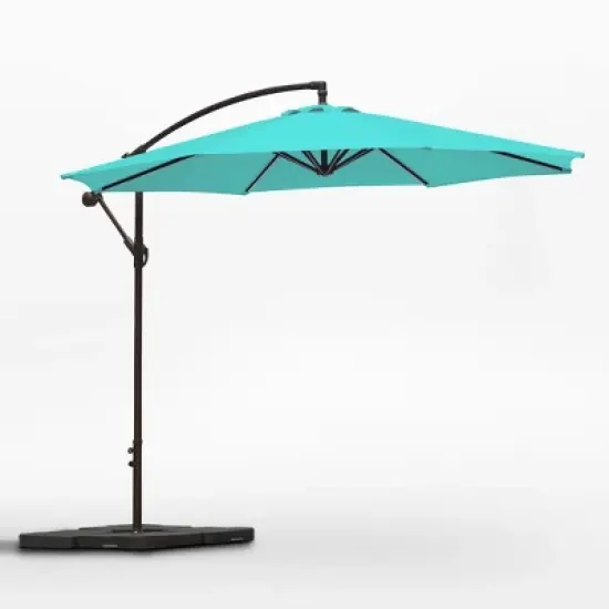 WestinTrends 10 Ft Outdoor Patio Cantilever Offset Umbrella with Base Weights image {13}