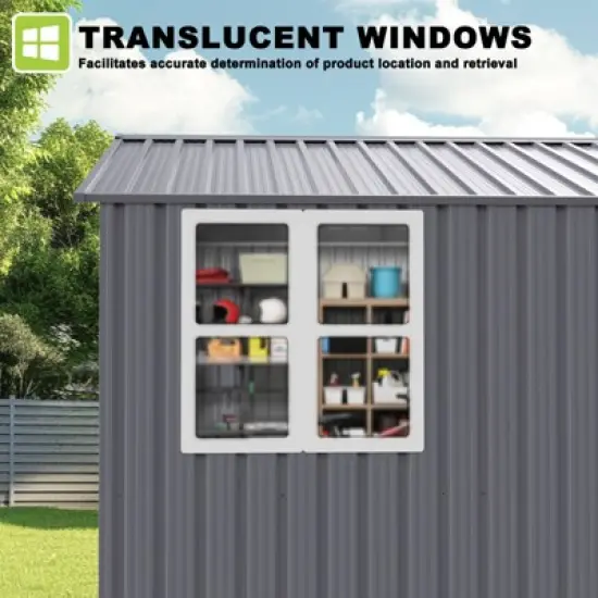 8X10FT Outdoor Storage Shed with Thickened Galvanized Steel,with Sloped Roof & Double Lockable Door,with 6 Vents, for Backyard Garden Bike,Lawnmower image {6}