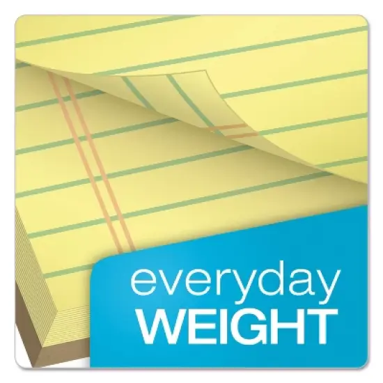 TOPS Docket Ruled Perforated Pads 8 1/2 x 11 3/4 Canary 50 Sheets Dozen 63400 image {4}