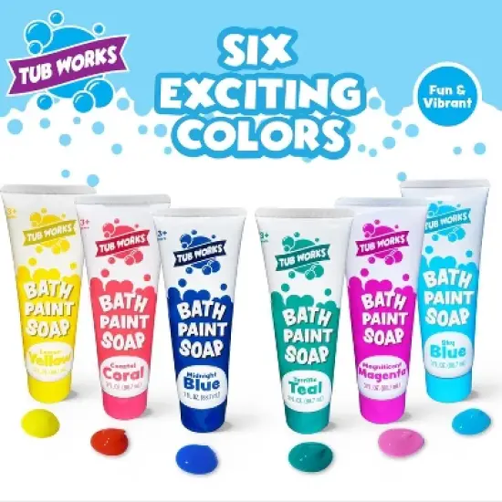Tub Works Bath Paint Soap Bath Toy, Fun Colors 6 Pack image {2}