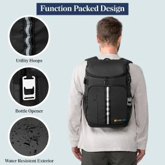 SUN CUBE Waterproof Soft Sided Cooler Backpack, Leakproof Insulated Portable for Camping Beach Travel Hiking Road Trip image {5}