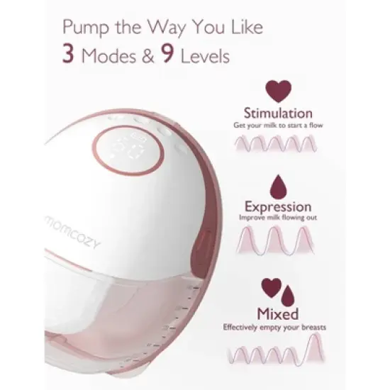 Momcozy M6 Hands-Free Wearable Electric Breast Pump Set image {2}