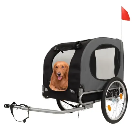 Dog Bike Trailer, 88LBS Dog Cart for Bicycle, Pet Cart Bicycle Carrier for Small and Medium Pets,Easy Folding Cart Frame, Quick Release Wheel image {8}