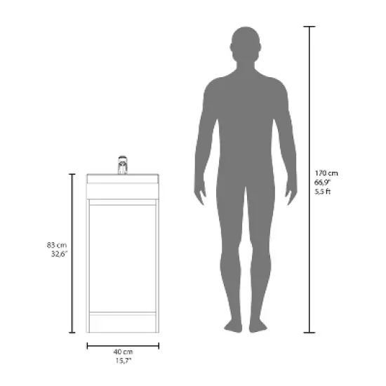 Depot E-Shop Bathroom Vanity, Single Door Cabinet image {8}