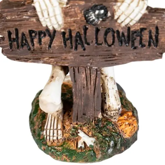 Northlight Jack-O-Lantern Skeleton in Witch's Hat and Happy Halloween Sign - 9.5" image {6}