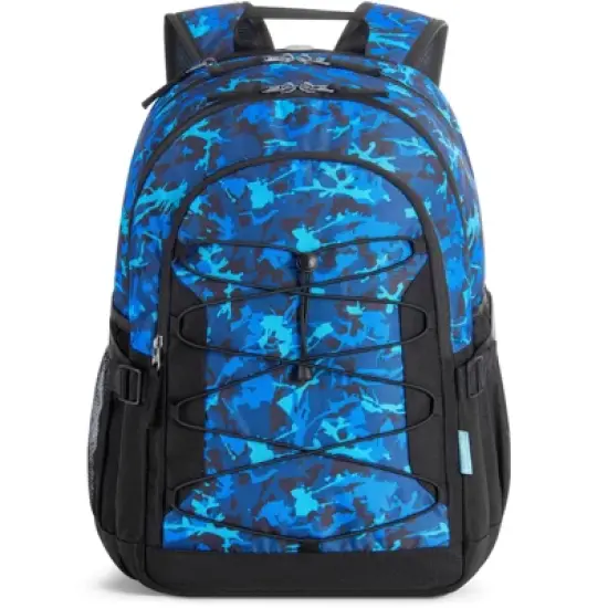 Backpack for Boys, Camo School Backpack for Teen Boys Kids Large Bookbag 18 Inch, Blue image {6}