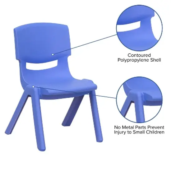 Flash Furniture 10 Pack Plastic Stackable School Chair with 12" Seat Height image {10}