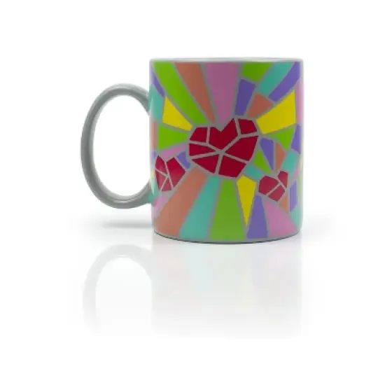 Toynk 2020 Sidewalk Chalk Inspired Mosaic Heart Ceramic Coffee Mug | Holds 16 Ounces image {7}