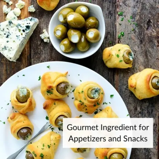 DeLallo Blue Cheese-Stuffed Green Olives, 9.9 oz Jar, (6 Pack) image {2}