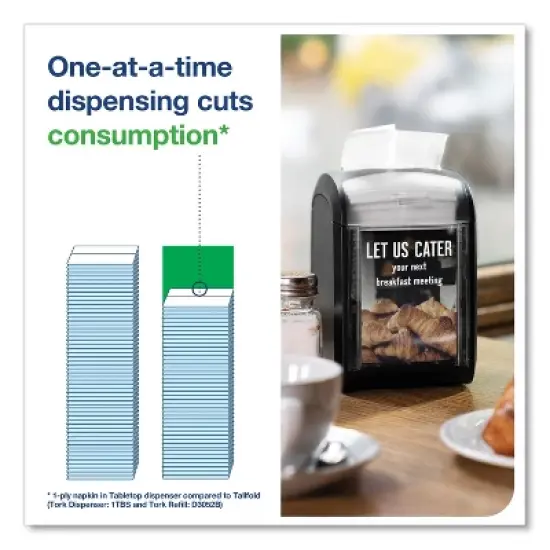 Tork Xpressnap Fit Interfold Dispenser Napkins, 2-Ply, 6.5 x 8.39, White, 120/Pack, 36 Packs/Carton image {6}