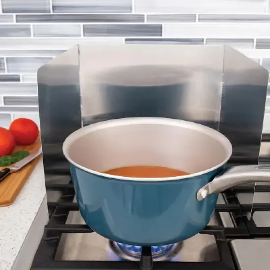 Better Houseware 3-Panel Splatter Shield, Aluminum in Silver image {2}