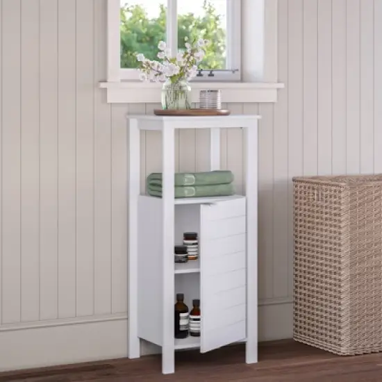 Madison Collection Single Door Floor Cabinet White - RiverRidge Home image {1}