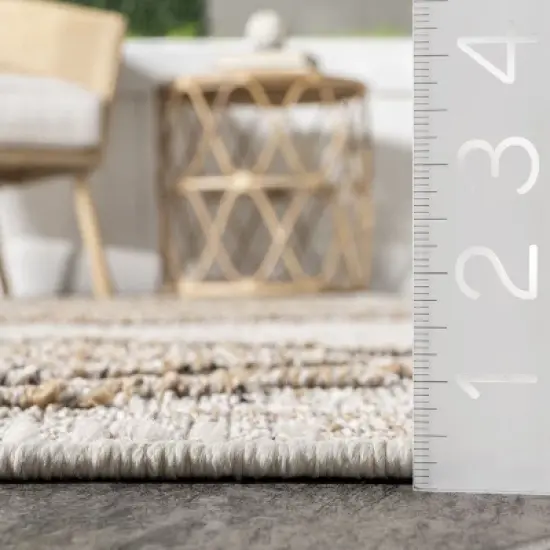 Nuloom Izetta Geometric 5x8 Indoor/Outdoor Area Rug for Living Room Patio Deck Front Porch Kitchen, Beige/Tan image {2}