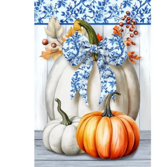 Briarwood Lane Fall Garden Flag 12x18 For Outdoor Blue and White Pumpkins For Fall Garden Flag Flags For Outside image {4}