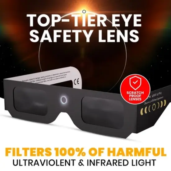Solar Eclipse Glasses Approved 2024 (4 Pack) CE and ISO Certified Solar Eclipse Observation Glasses Safe Shades image {6}