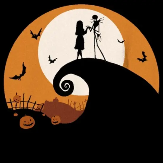 Boy's The Nightmare Before Christmas Jack and Sally on Spiral Hill T-Shirt image {1}