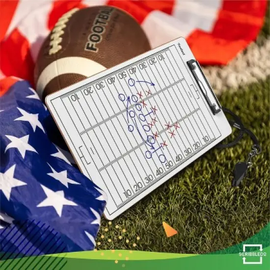 SCRIBBLEDO Football Dry Erase Sports Coaching Clipboard 15"x9" image {4}