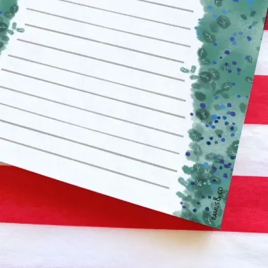 Blueberry Patch 5" x 8" Lined Notepad by Ramus & Co (50 Heavyweight Tear-Off Sheets) image {2}