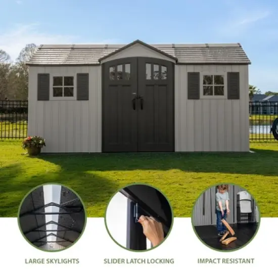 Lifetime 15 Ft. x 8 Ft. Dual Entry Outdoor Storage Shed (60410) image {2}