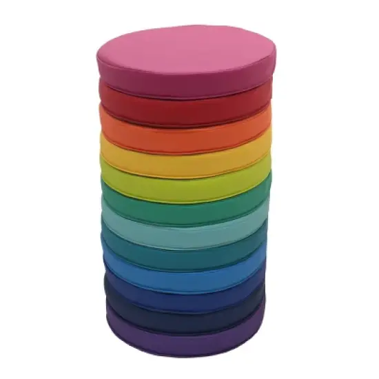 Factory Direct Partners 12pc 15" SoftScape Kids' Round Floor Cushions Prism: Foam Soft Play Equipment, Ages 2+, 100lb Capacity image {2}