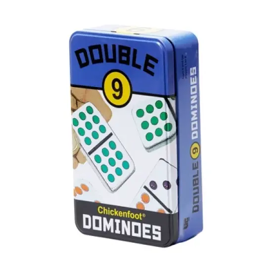 University Games Double 9 Chickenfoot Dominoes Board Game: Educational Party Game for 1-8 Players, Includes Storage Tin image {4}