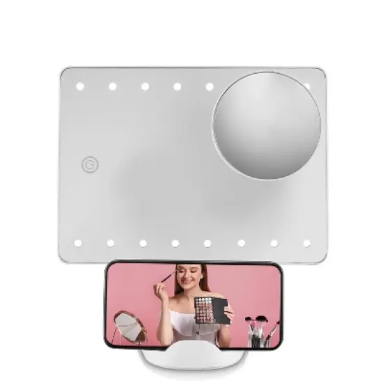 Conair LED Hollywood Lighted Social Media Makeup Mirror - White image {2}