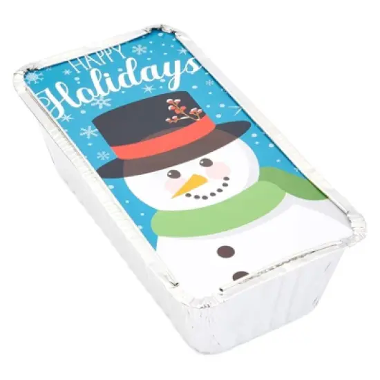 Blue Panda 50 Pack Holiday Loaf Pans with Lids, Aluminum Foil Baking Tins (8.5 x 2.5 x 4.5 In) image {5}