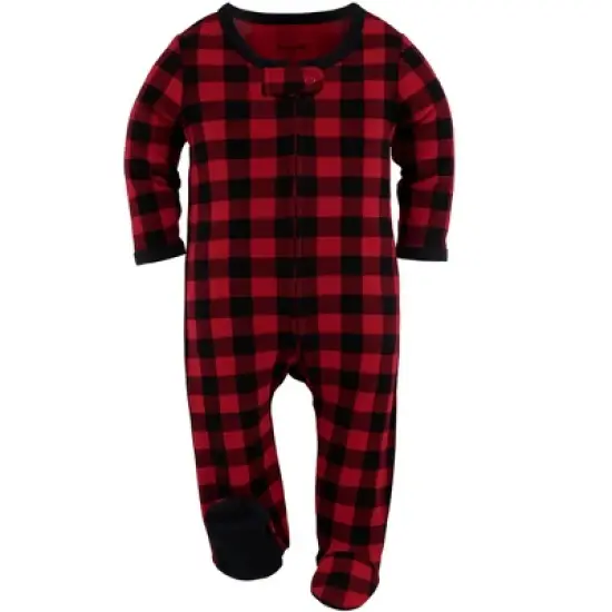 The Peanutshell Footed Baby Sleepers for Boys or Girls, Buffalo Plaid & Woodland, 3-Pack, Newborn to 12 Month Sizes image {3}