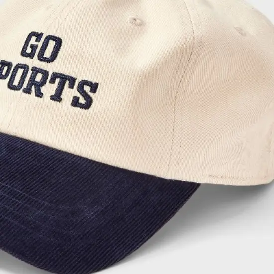 Go Sports Two-Toned Baseball Hat - Universal Thread&trade; Beige/Navy Blue image {3}