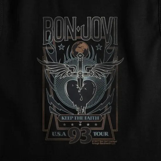 Women's Bon Jovi Keep The Faith Sleeveless Crop Top Tank image {1}